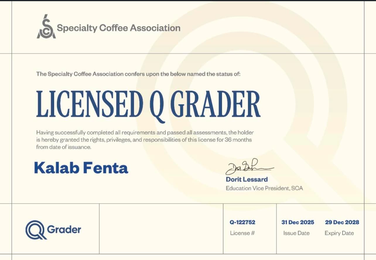 Licensed Q Grader — Specialty Coffee Association (SCA)
